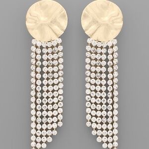 Crystal Row & Disk Earrings